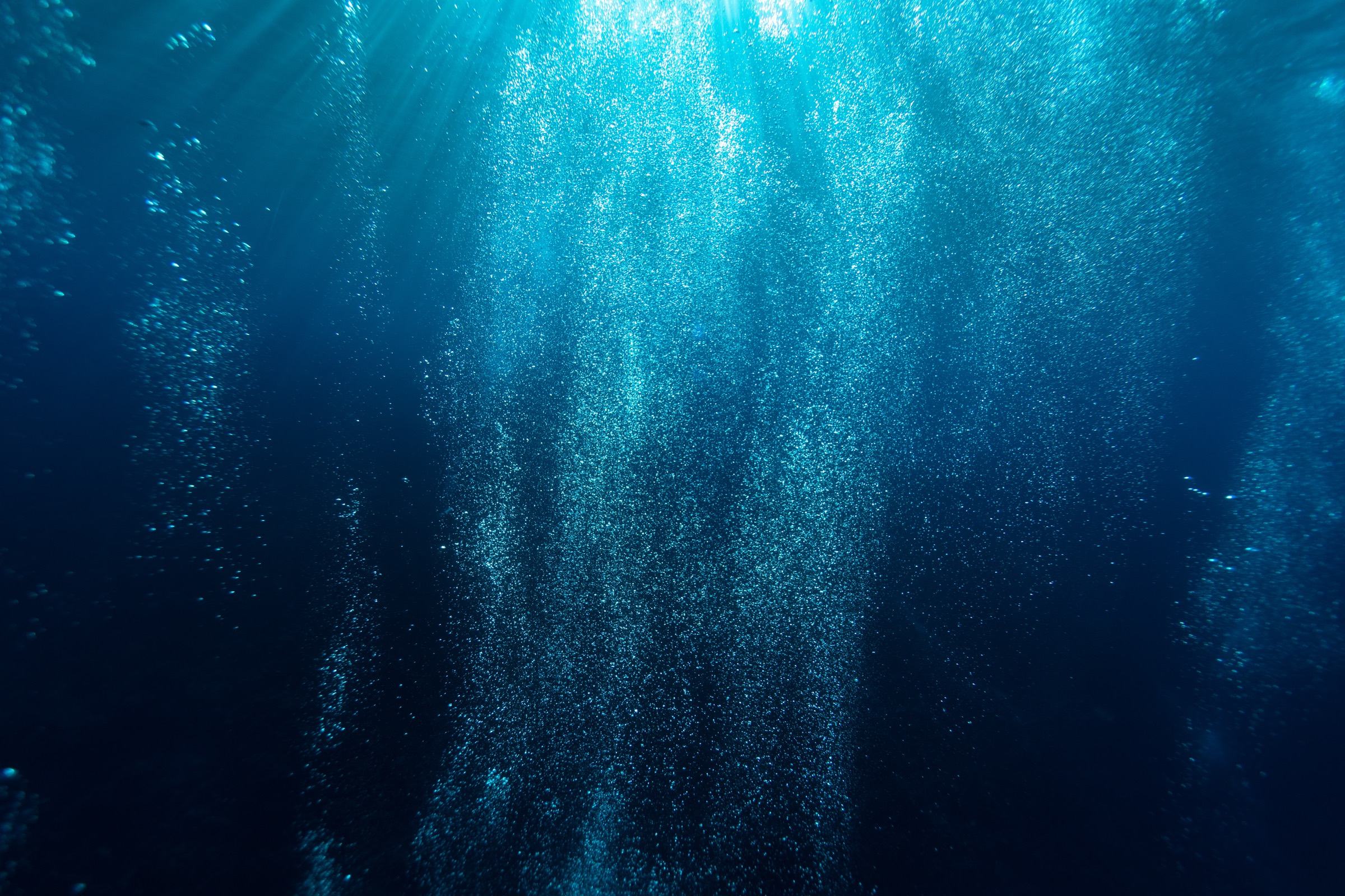 Light rays through deep water